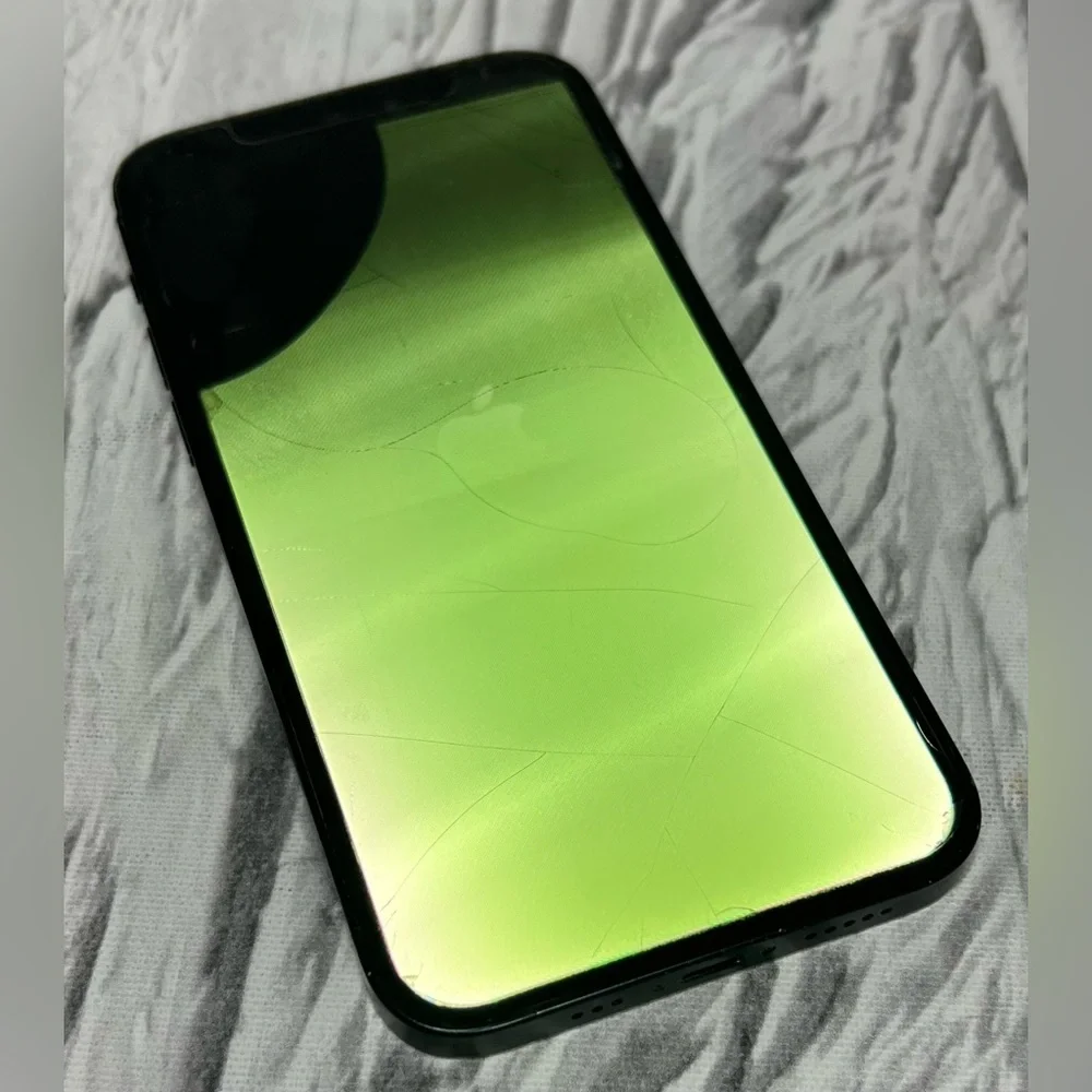 For Parts As-Is Apple iPhone 12 A2172 128GB Black - Broken Screen And Back